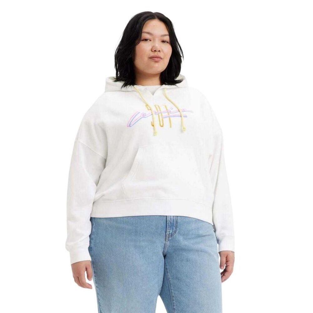 Levis Womens/Ladies Authentic Graphic Hoodie / White